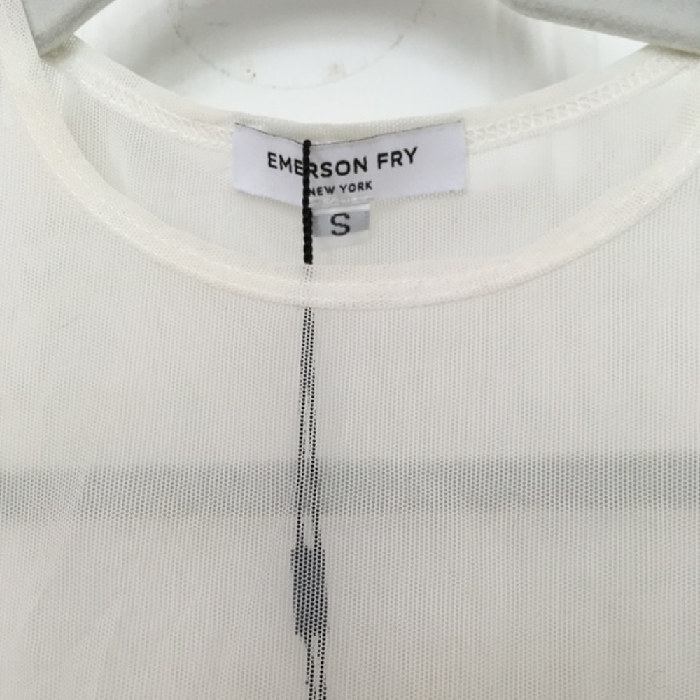 Sheer White Layering Long Sleeve Crew Shirt